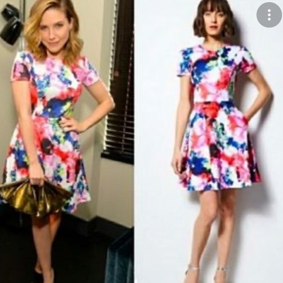 Milly X Design Nation Rosabella fit and flare floral print mini dress - Picture 1 of 13